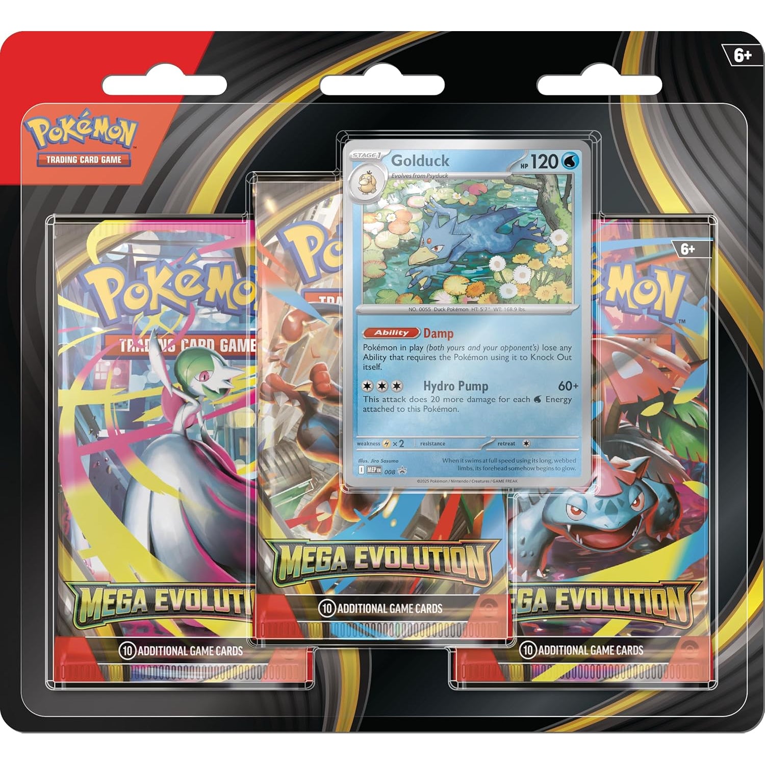 Pokemon TCG: Mega Evolution 3x Blister Pack - Psyduck / Golduck
