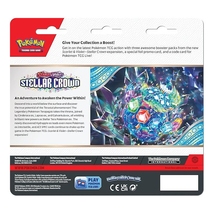 Pokemon TCG. Stellar Crown Blister Pack. Latias. Back.