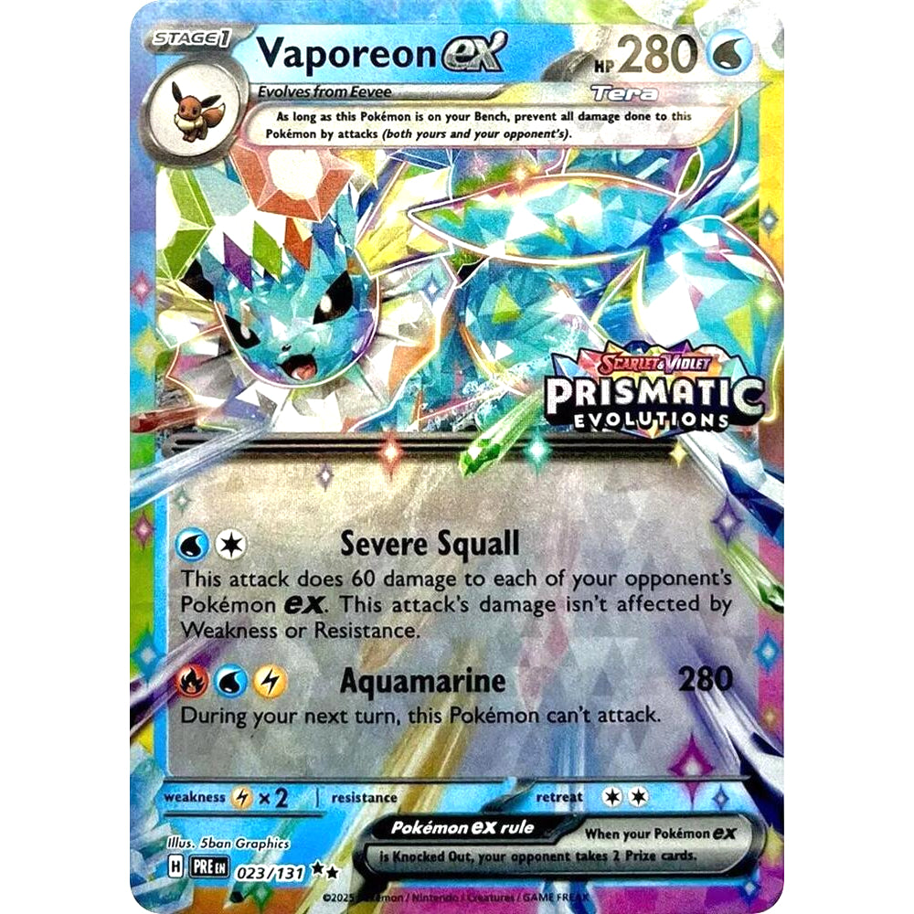Vaporeon ex PRE #023 Stamped Promo